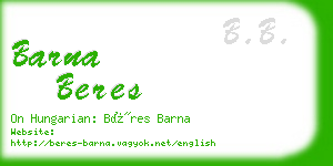 barna beres business card